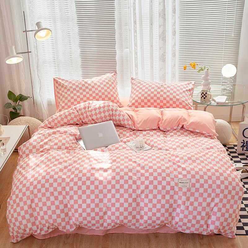 Small Checkered Bedding Duvet Cover Set