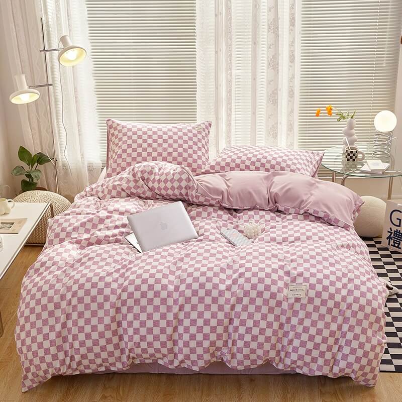 Small Checkered Bedding Duvet Cover Set