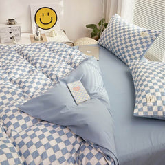 Small Checkered Bedding Duvet Cover Set