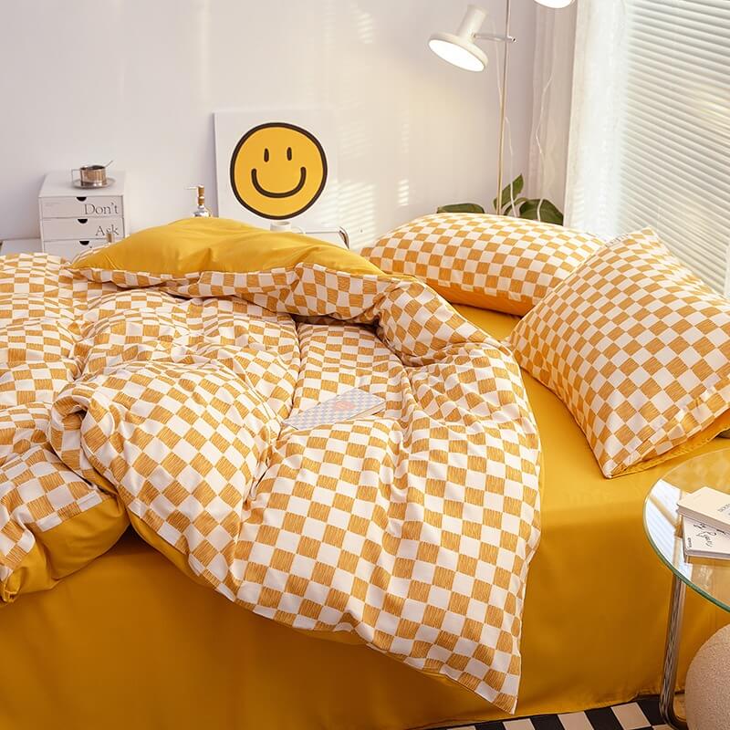 Small Checkered Bedding Duvet Cover Set