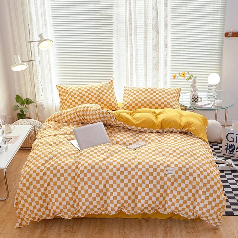 Small Checkered Bedding Duvet Cover Set