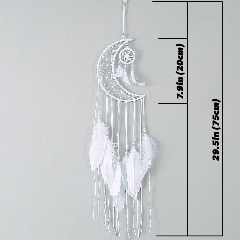 White Moon Feather Dreamcatcher