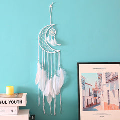 White Moon Feather Dreamcatcher