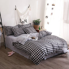 Black Plaid Bedding Set