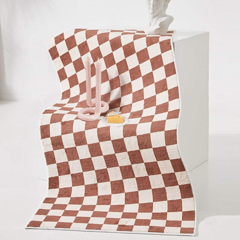 Checkered Bedside Rug