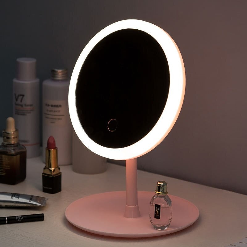 Halo Pink Round Makeup Mirror