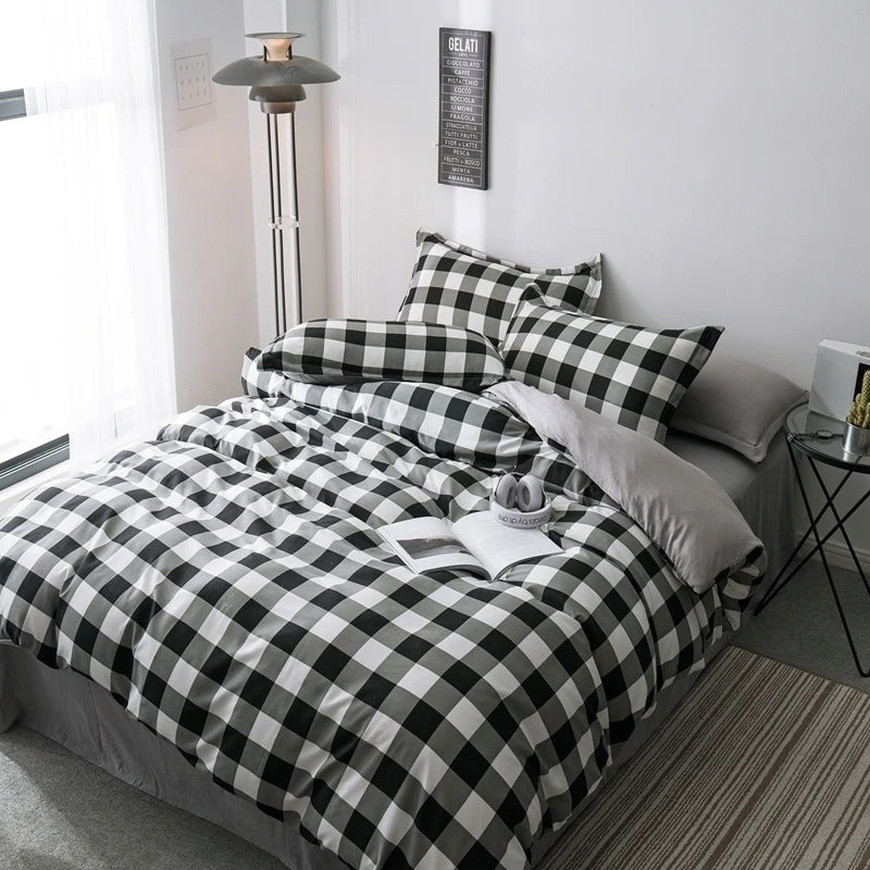 Heavy Grid Bedding Set