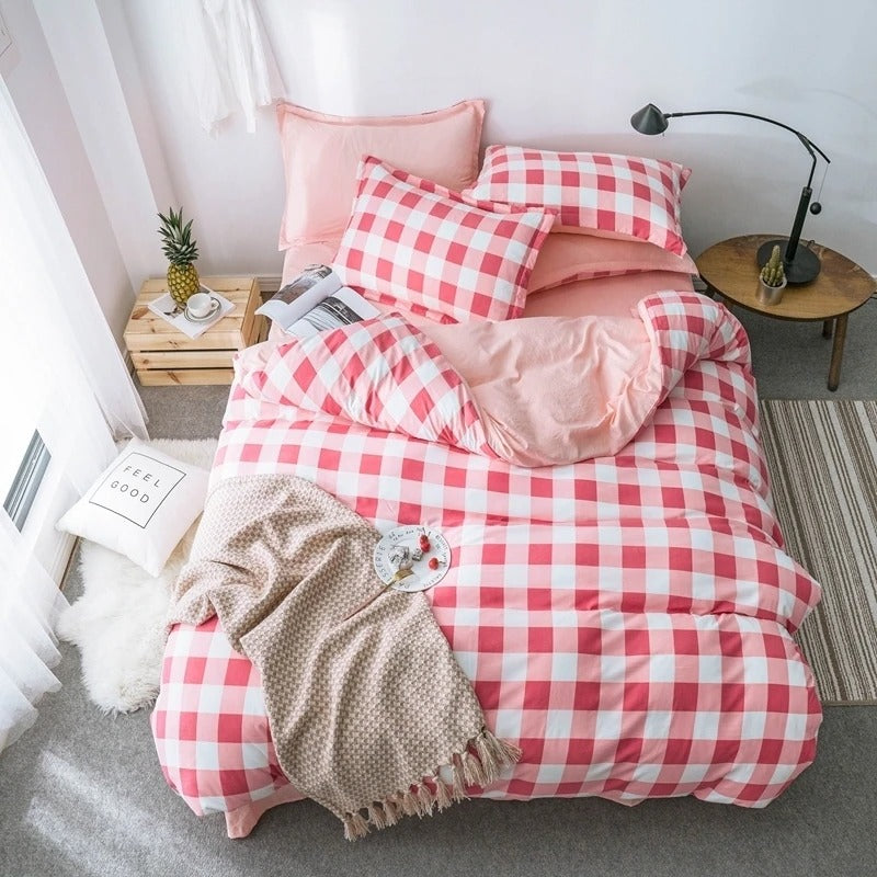 Heavy Grid Bedding Set