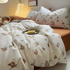 Vintage Roses Print Fall Bedding Set