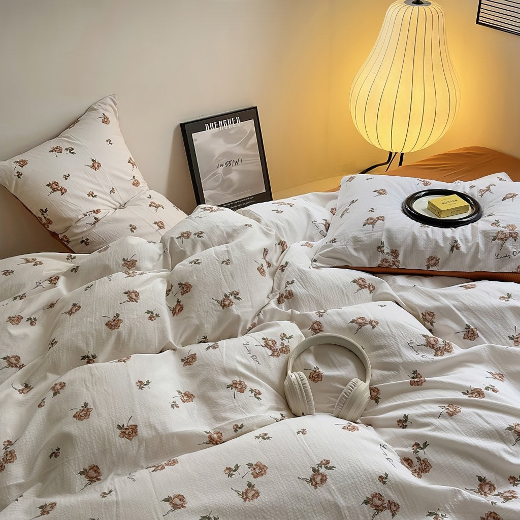 Vintage Roses Print Fall Bedding Set