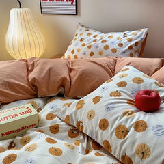 Autumn Pumpkins Print Fall Bedding Set