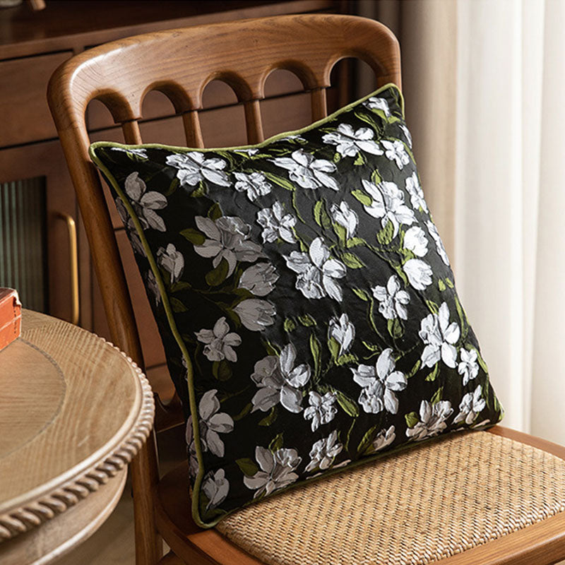Gardenia Floral Pattern Zipper Pillowcase