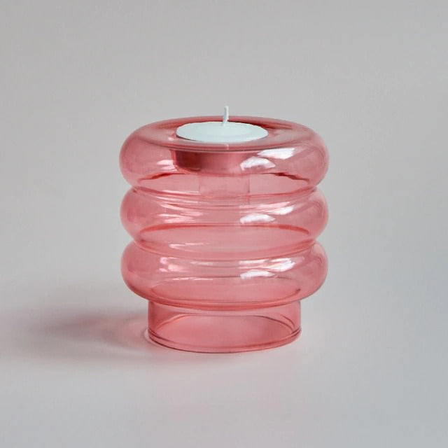 Bougeoir en verre Bibendum