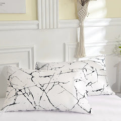 White Stone with Black Veins Bedding Set