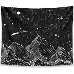 Starry Night Mountains Tapestry