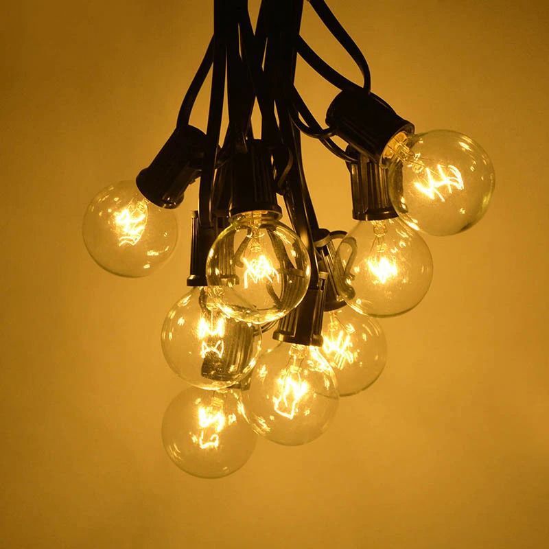 Black Wire Bulb String Lights