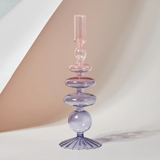 Blowed Glass Candle Holder