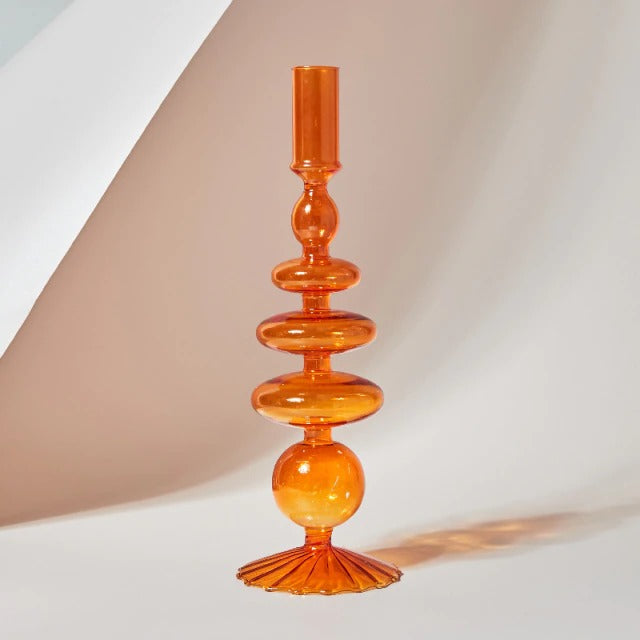 Blowed Glass Candle Holder