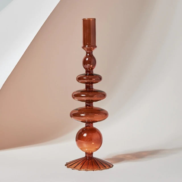 Blowed Glass Candle Holder