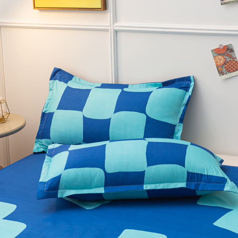 Blue Checker Bedding Set