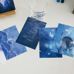 Blue Magic Crystals Wall Collage Cards