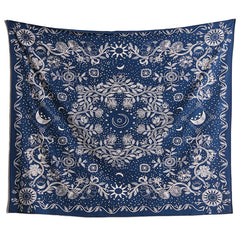 Blue Moon Floral Mandala Tapestry