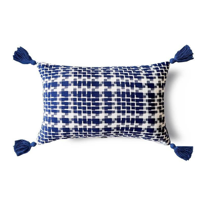 Preppy Blue Tufted Cushion Cover