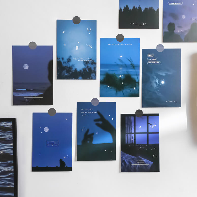 Glowing Night Sky Wall Collage Postcards