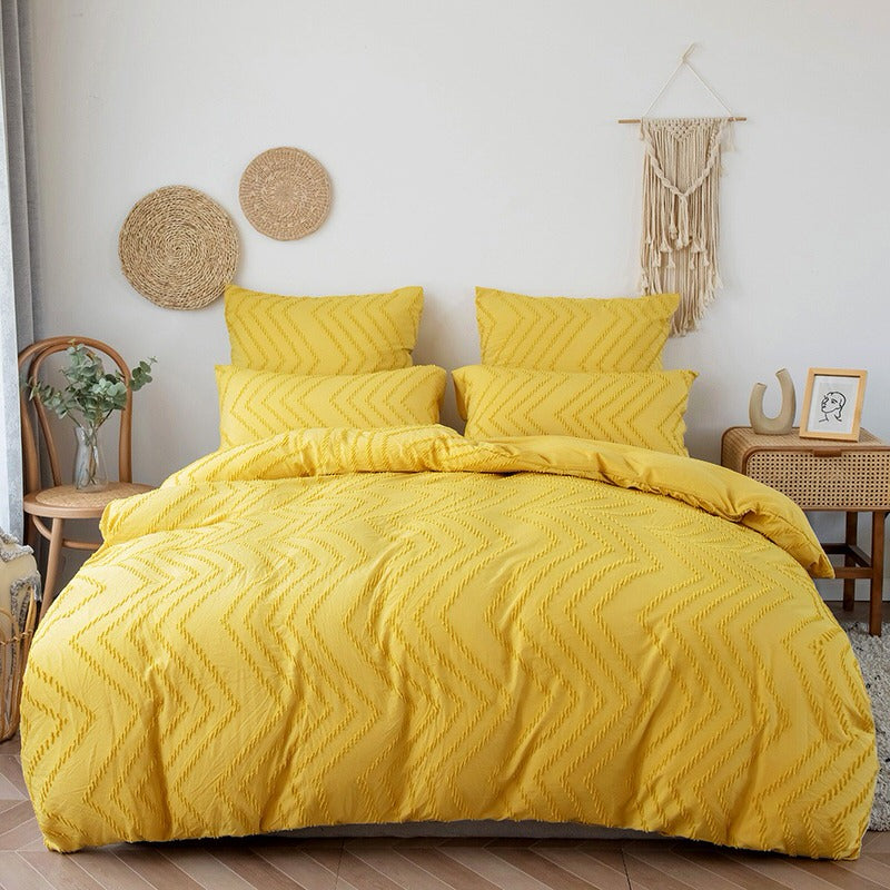 Zig Zag Fringe Duvet Cover Set