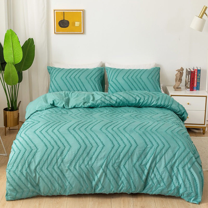 Zig Zag Fringe Duvet Cover Set