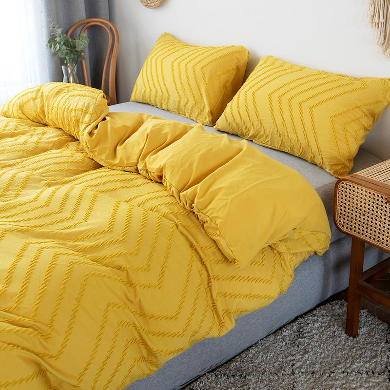 Zig Zag Fringe Duvet Cover Set