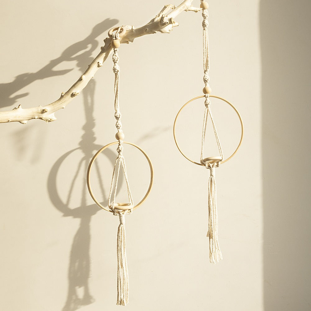 Macrame Wooden Circle Plant Hanger