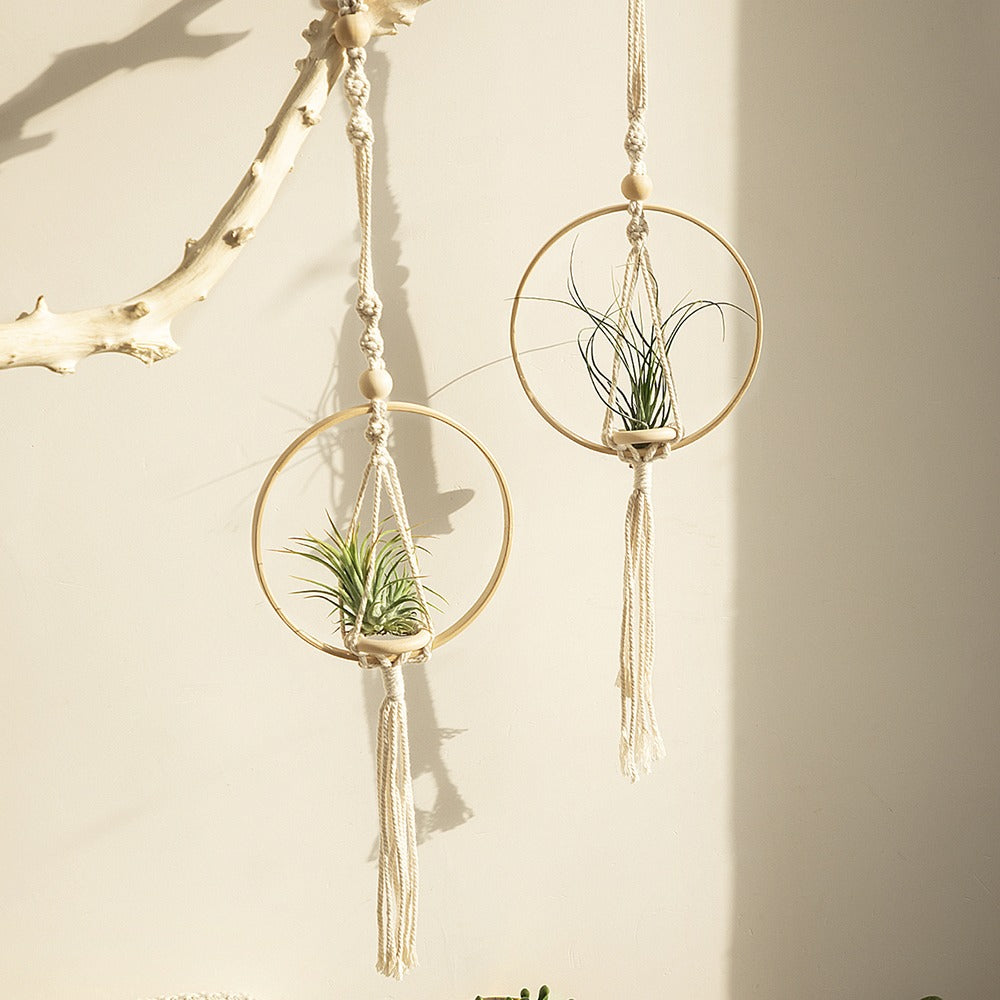 Macrame Wooden Circle Plant Hanger