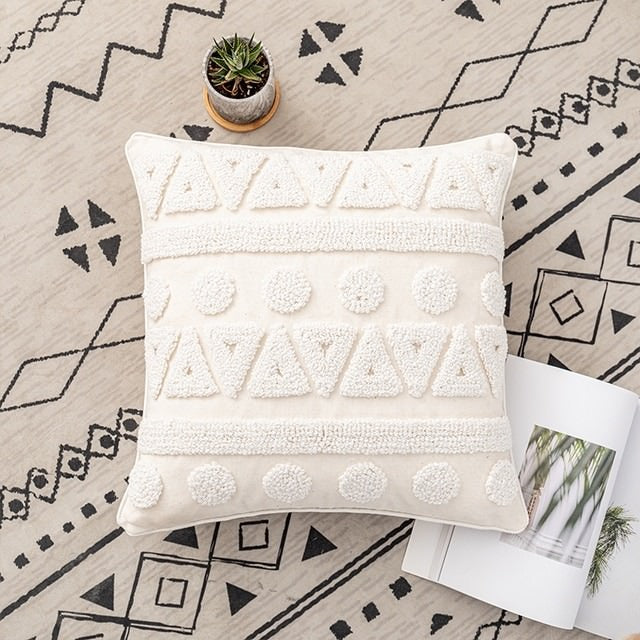 Boho Aesthetic Tufted Cushion Cover