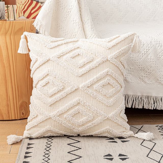 Boho Aesthetic Tufted Cushion Cover