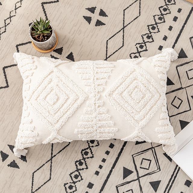 Boho Aesthetic Tufted Cushion Cover