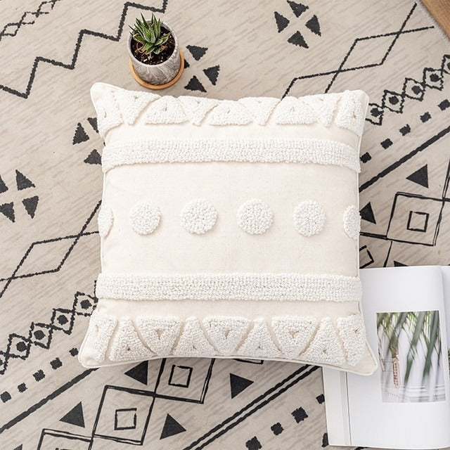 Boho Aesthetic Tufted Cushion Cover