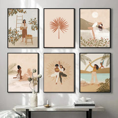 Moroccan Girl Boho Canvas Posters