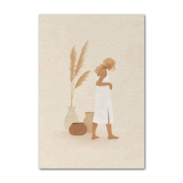 Moroccan Girl Boho Canvas Posters