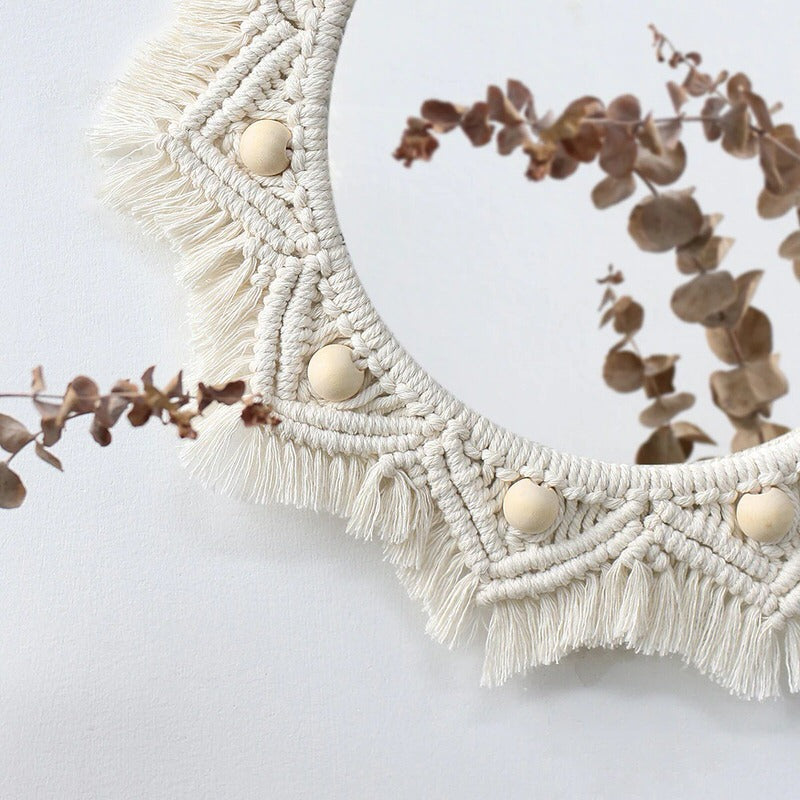 Macrame Wall Hanging Round Mirror