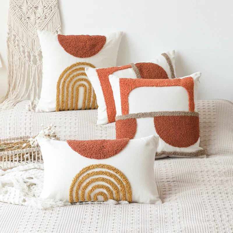 Boho Tufted Arcs Cushion Cover