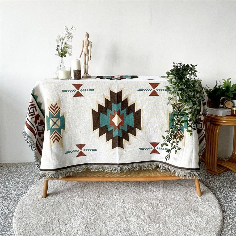 Boho Style Woven Throw Blanket