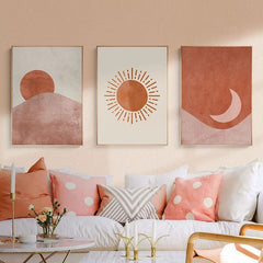 Boho Sun & Moon Canvas Posters