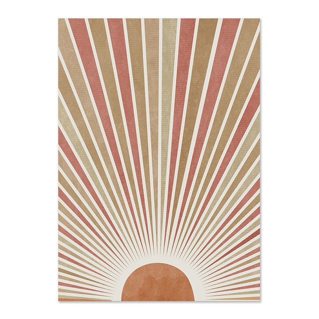 Boho Sonne &amp; Mond Leinwandposter