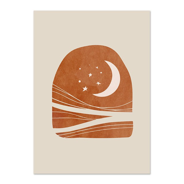 Boho Sun & Moon Canvas Posters