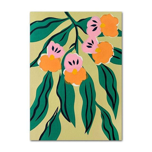 Bright Watercolor Floral Canvas Posters