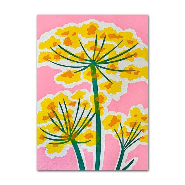 Bright Watercolor Floral Canvas Posters