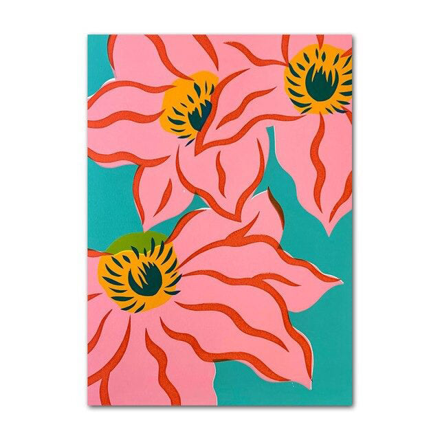 Bright Watercolor Floral Canvas Posters