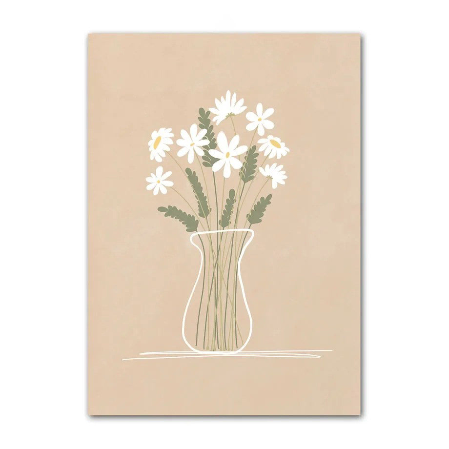 Minimalist Pale Brown Canvas Posters