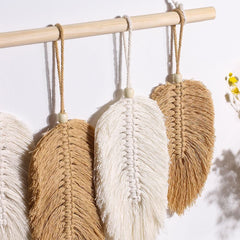 Macrame Feather Boho Wall Hanging Decor